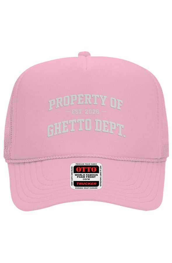 Ghetto Dept. Property Of 5 Panel Trucker Hat