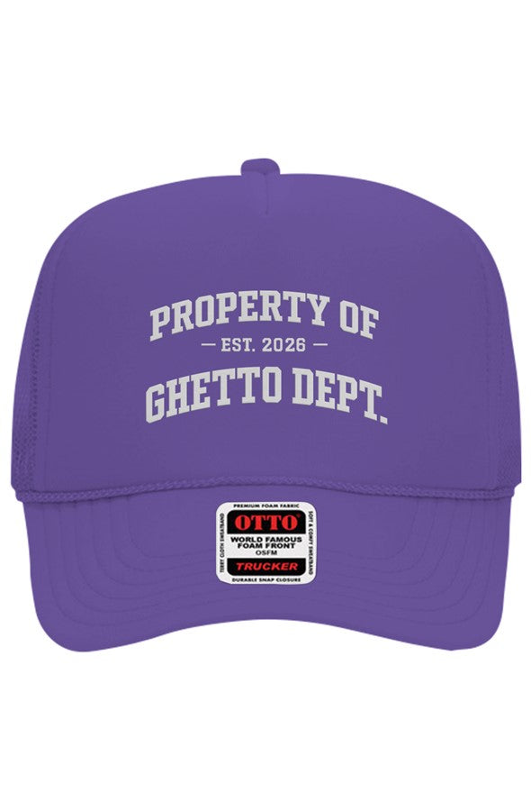 Ghetto Dept. Property Of 5 Panel Trucker Hat