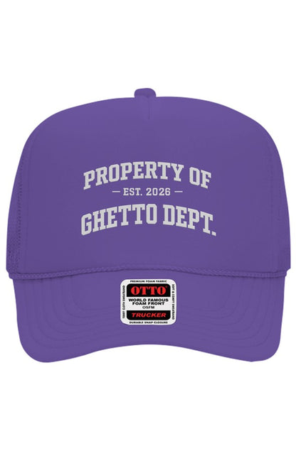 Ghetto Dept. Property Of 5 Panel Trucker Hat