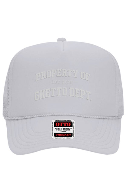 Ghetto Dept. Property Of 5 Panel Trucker Hat