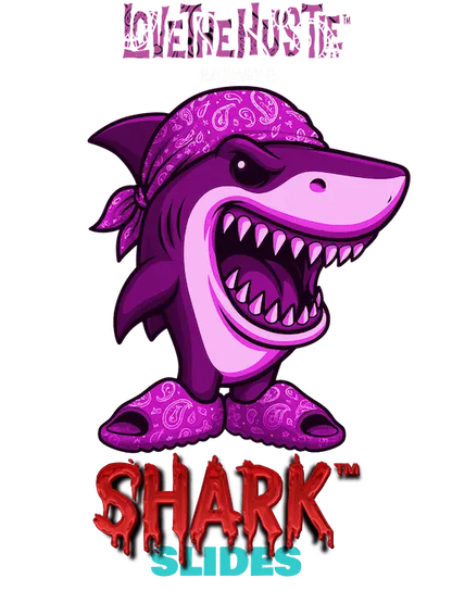 Love The Hustle™ Shark™ Bandana Unisex T-Shirt Pink Tops