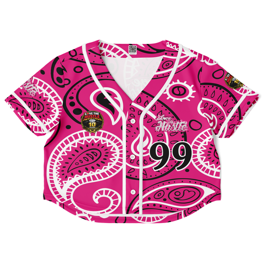 Love The Hustle® Cropped Baseball Jersey - Pink Squad