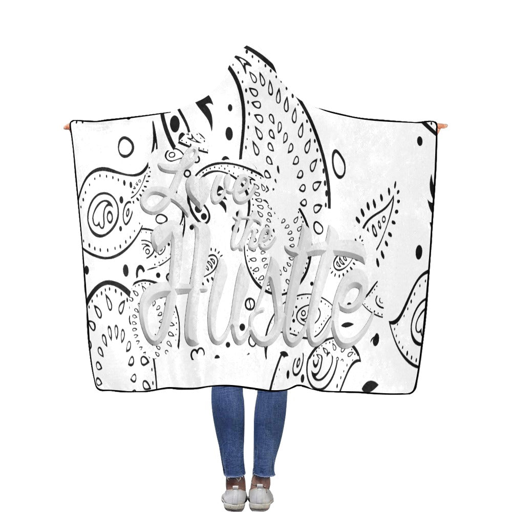 Love The Hustle Flannel Hooded Blanket 60"x80"