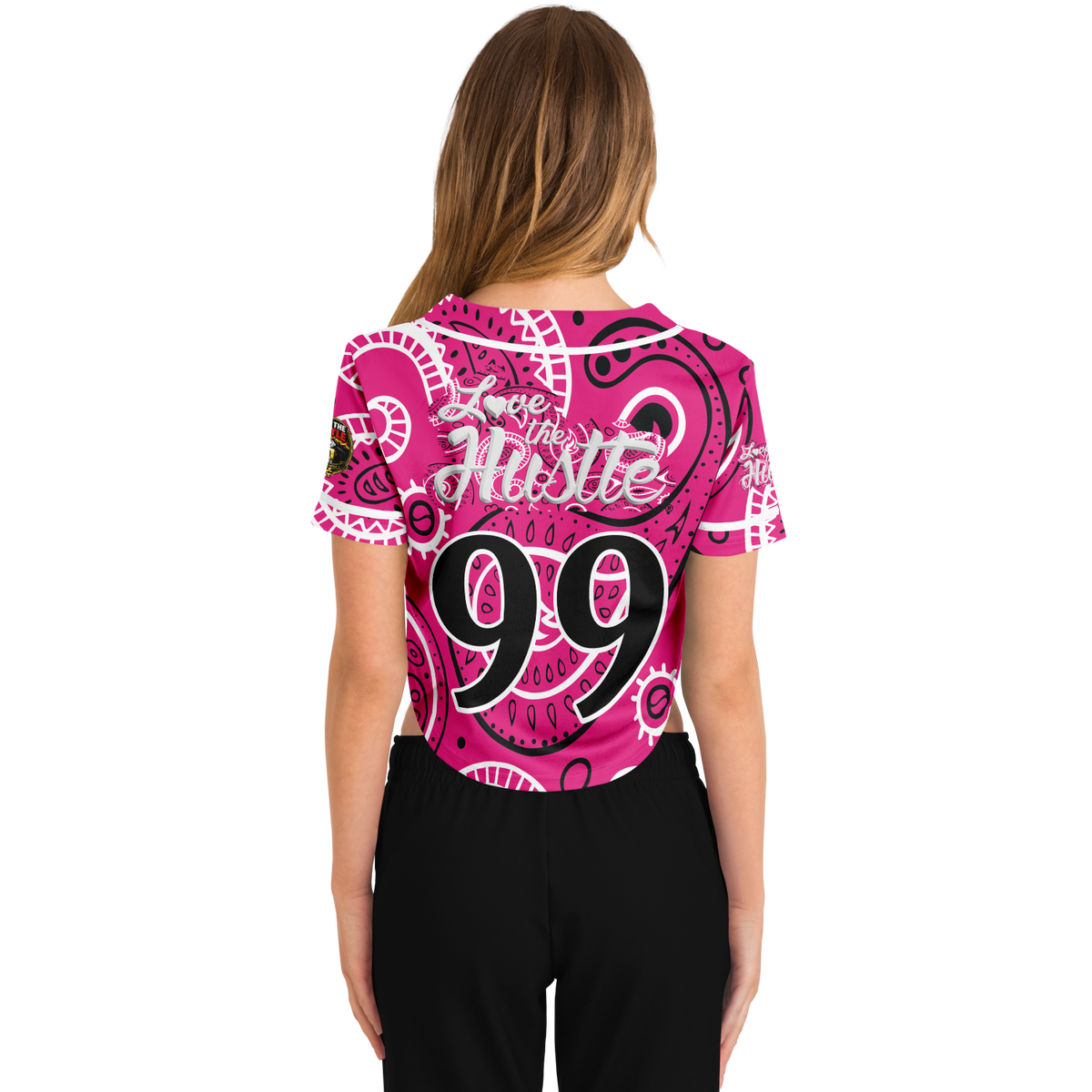 Love The Hustle® Cropped Baseball Jersey - Pink Squad