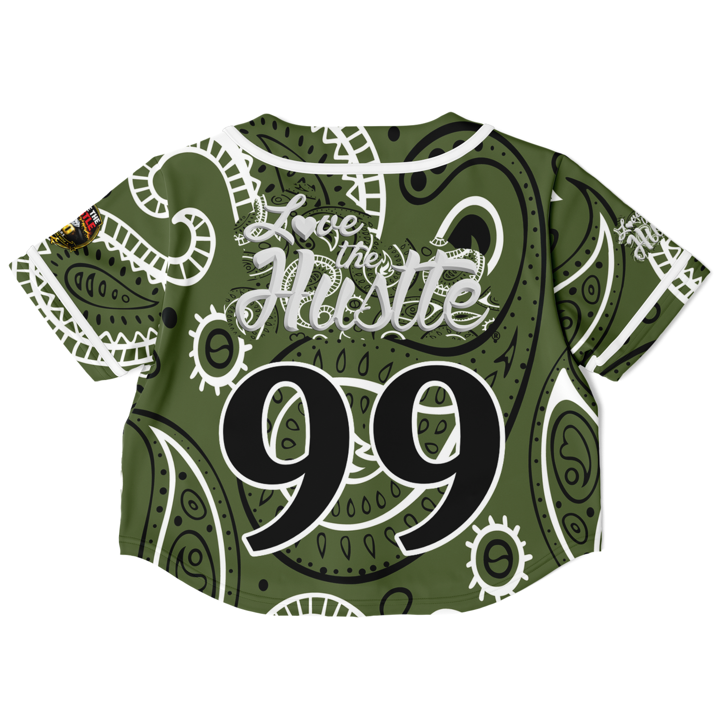 Love The Hustle® Cropped Baseball Jersey - Camo Squad