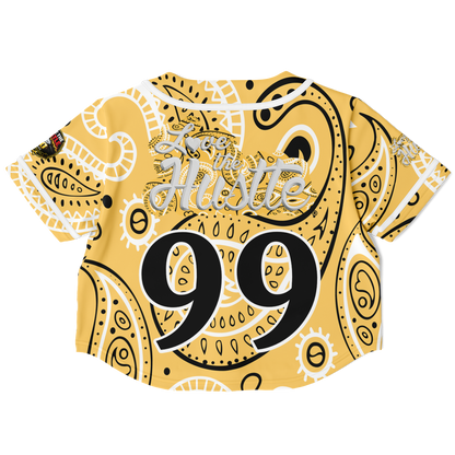 Love The Hustle® Cropped Baseball Jersey - Yellow Squad