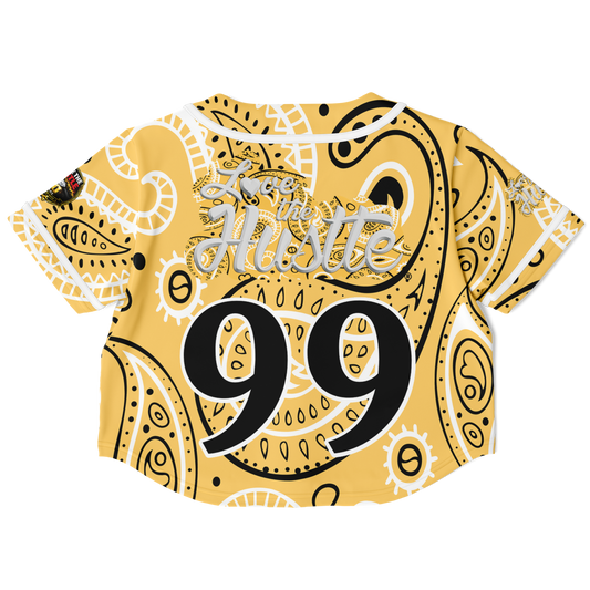 Love The Hustle® Cropped Baseball Jersey - Yellow Squad