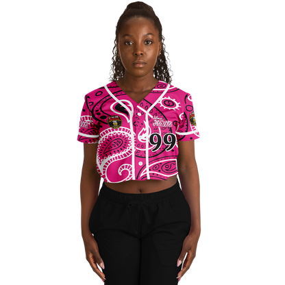 Love The Hustle® Cropped Baseball Jersey - Pink Squad