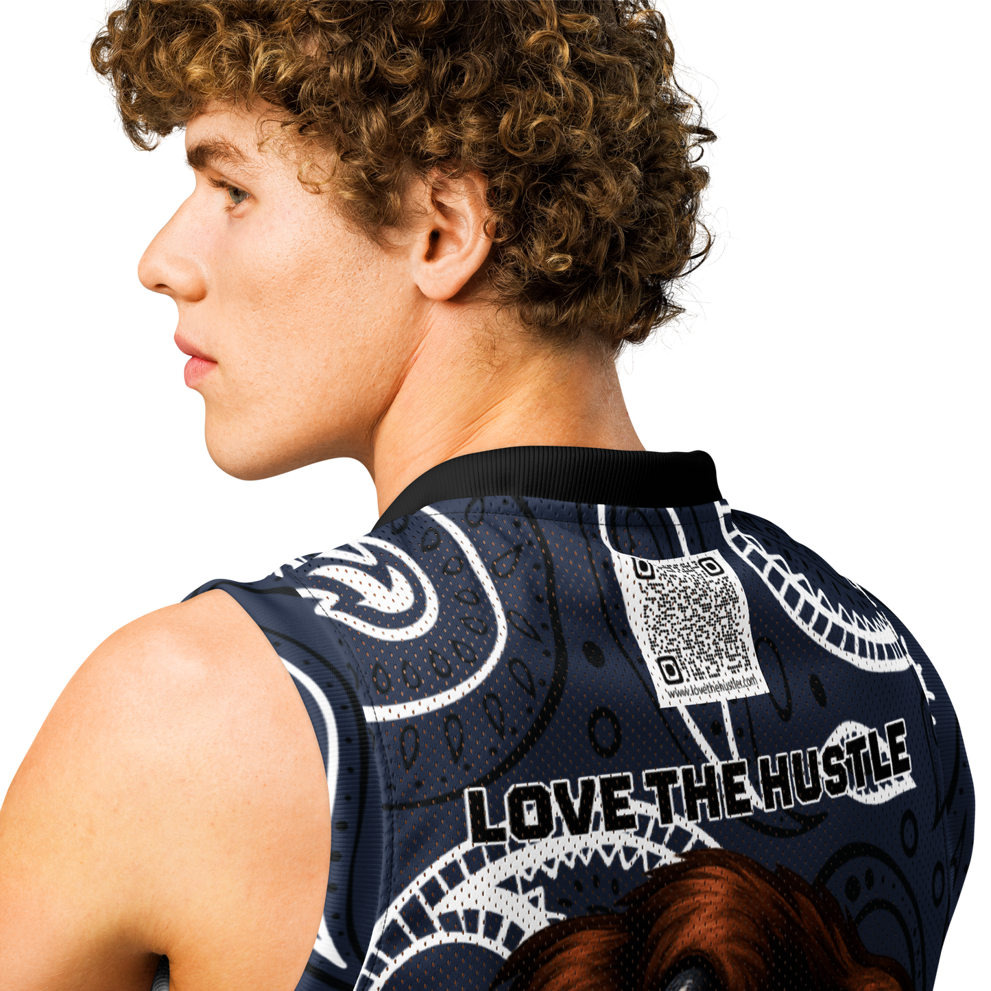Love The Hustle® League Personalized Uni Premium Basketball Jersey Navy Squad