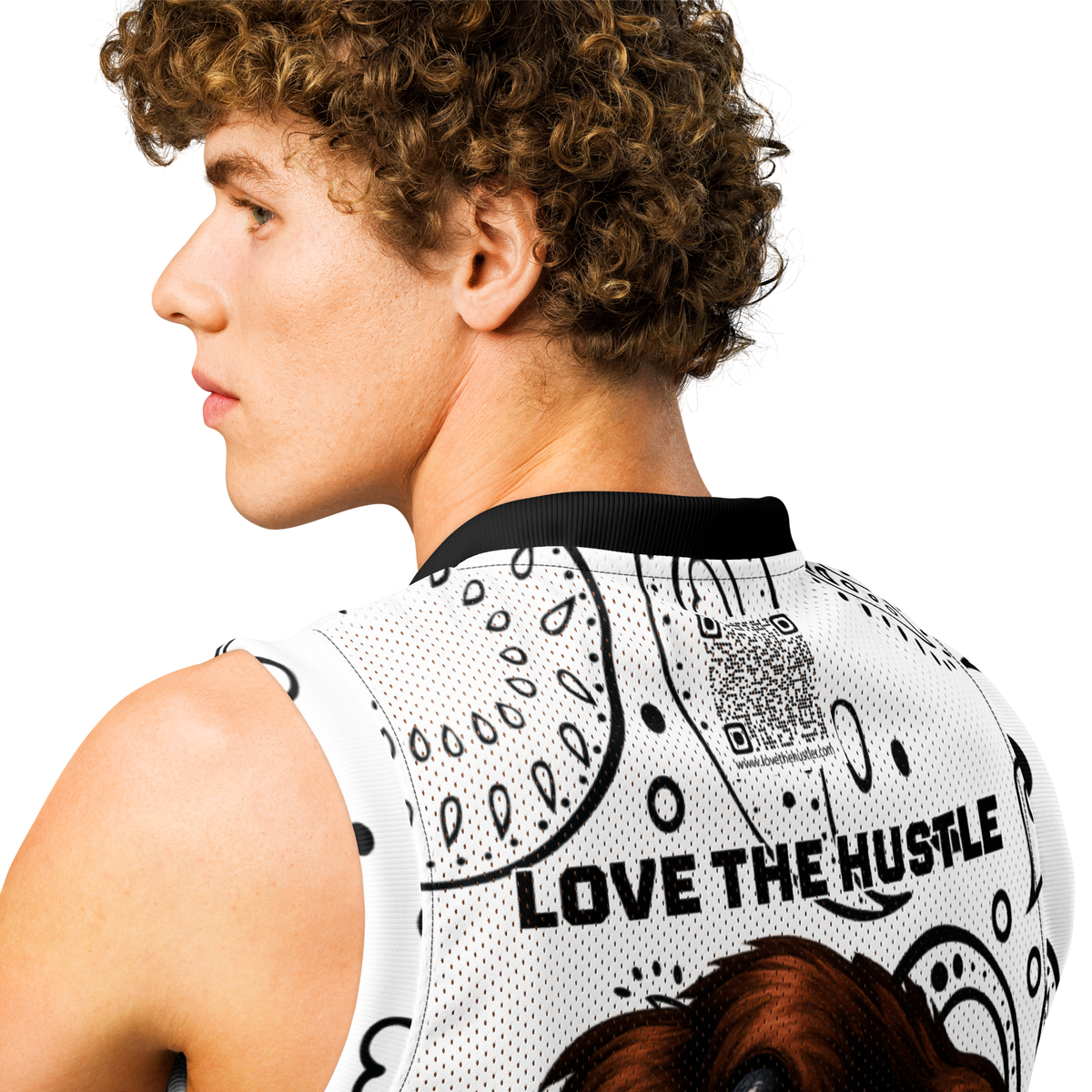 Love The Hustle® League Personalized Uni Premium Basketball Jersey White Squad