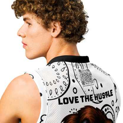 Love The Hustle® League Personalized Uni Premium Basketball Jersey White Squad
