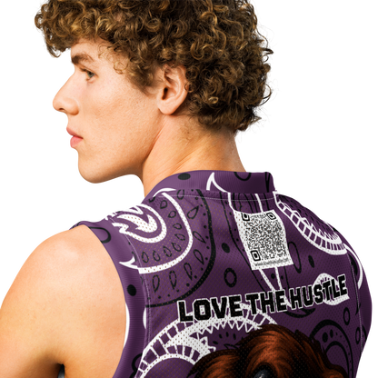 Love The Hustle® League Personalized Uni Premium Basketball Jersey Purple Squad