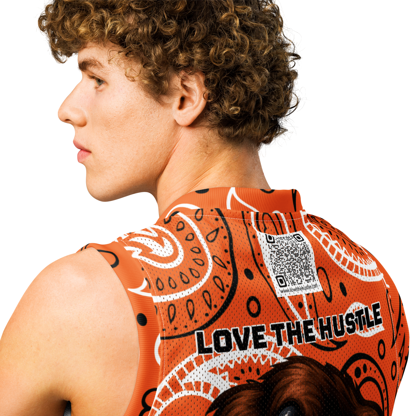 Love The Hustle® League Personalized Uni Premium Basketball Jersey Orange Squad