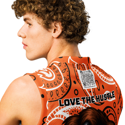 Love The Hustle® League Personalized Uni Premium Basketball Jersey Orange Squad