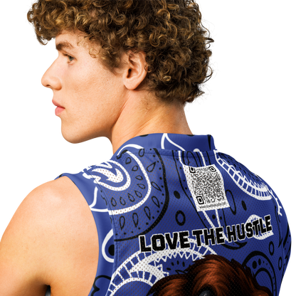 Love The Hustle® League Personalized Uni Premium Basketball Jersey Blue Squad