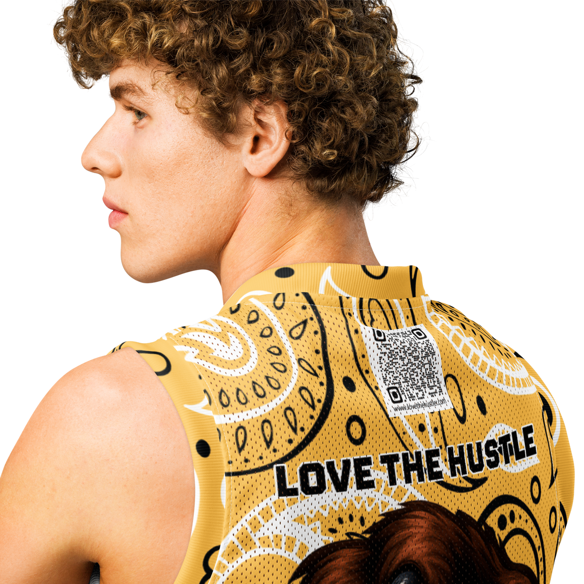 Love The Hustle® League Personalized Uni Premium Basketball Jersey Yellow Squad