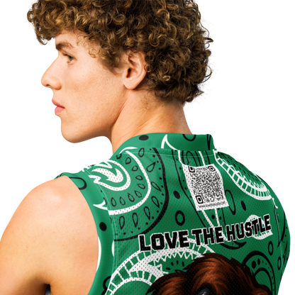 Love The Hustle® League Personalized Uni Premium Basketball Jersey Green Squad