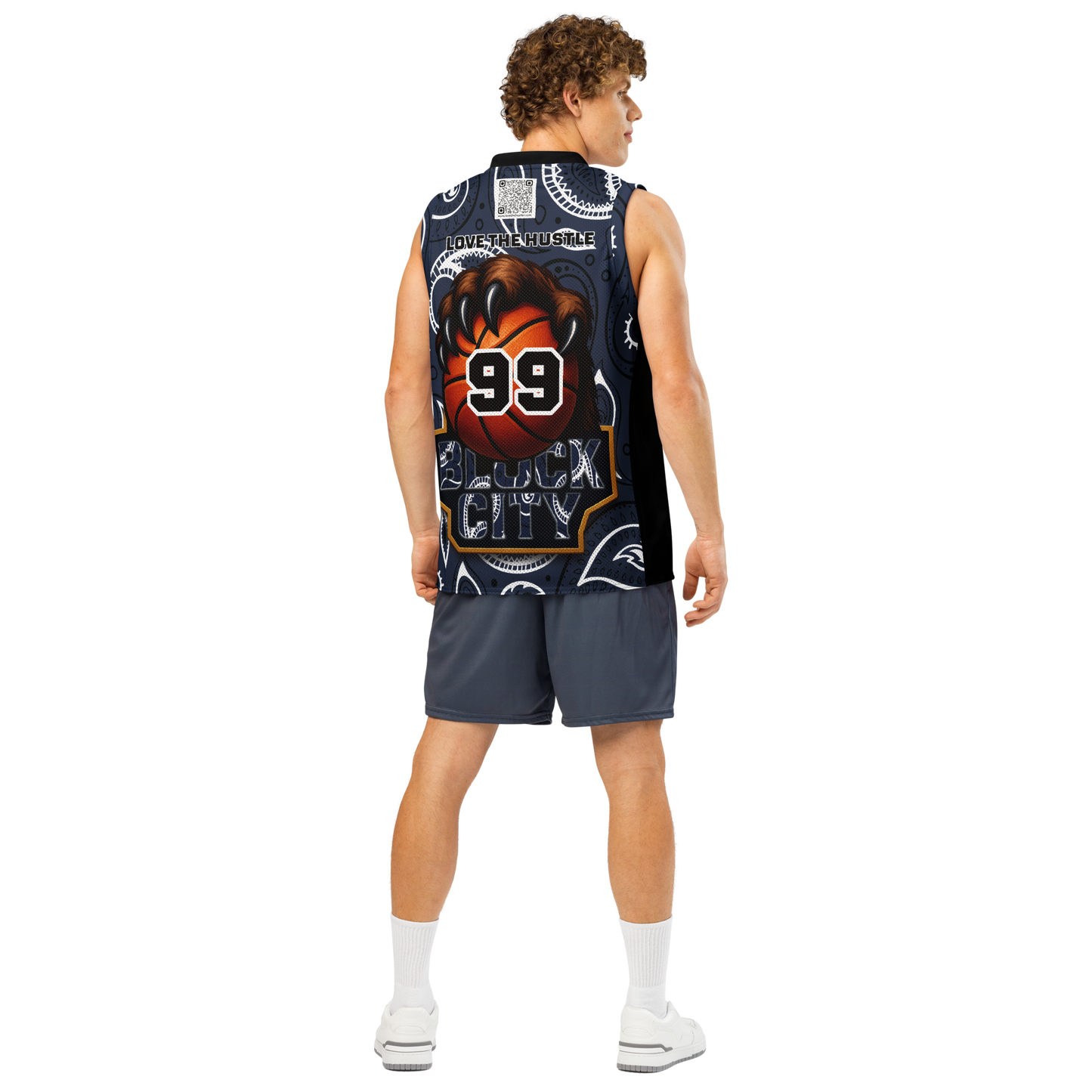 Love The Hustle® League Personalized Uni Premium Basketball Jersey Navy Squad