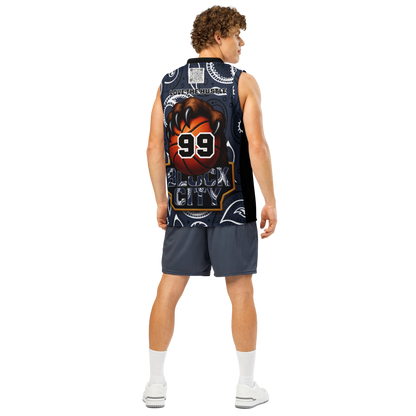 Love The Hustle® League Personalized Uni Premium Basketball Jersey Navy Squad