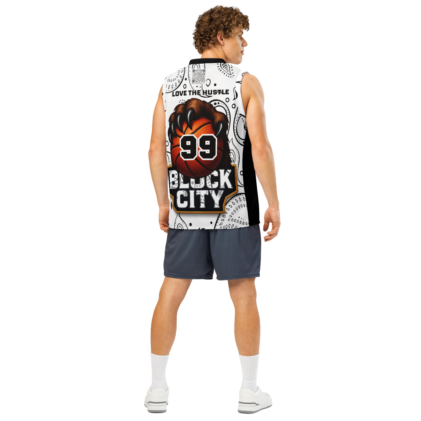 Love The Hustle® League Personalized Uni Premium Basketball Jersey White Squad