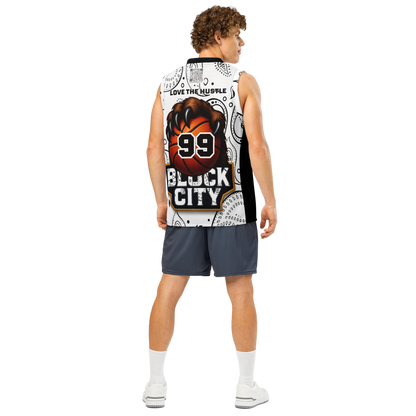 Love The Hustle® League Personalized Uni Premium Basketball Jersey White Squad