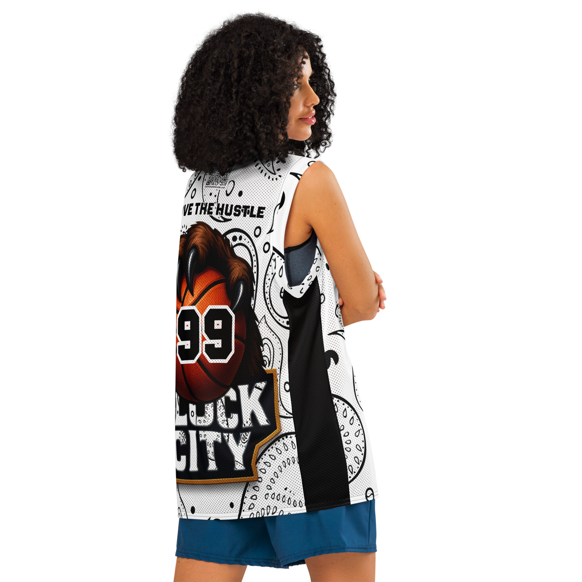 Love The Hustle® League Personalized Uni Premium Basketball Jersey White Squad
