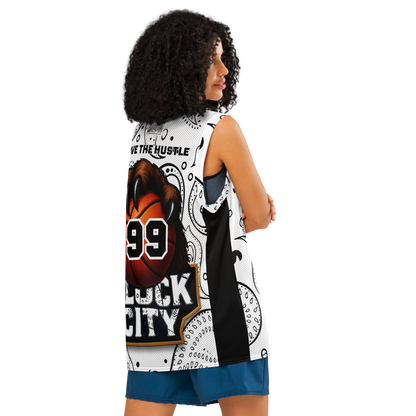 Love The Hustle® League Personalized Uni Premium Basketball Jersey White Squad