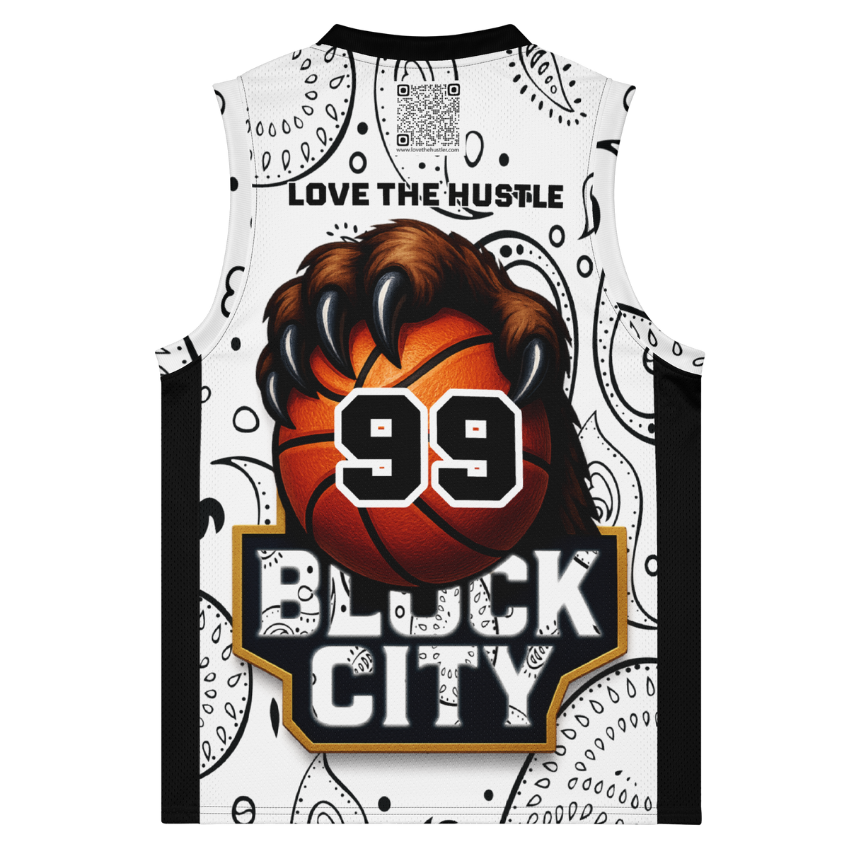 Love The Hustle® League Personalized Uni Premium Basketball Jersey White Squad