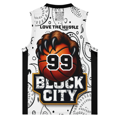 Love The Hustle® League Personalized Uni Premium Basketball Jersey White Squad