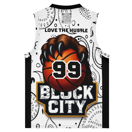 Love The Hustle® League Personalized Uni Premium Basketball Jersey White Squad
