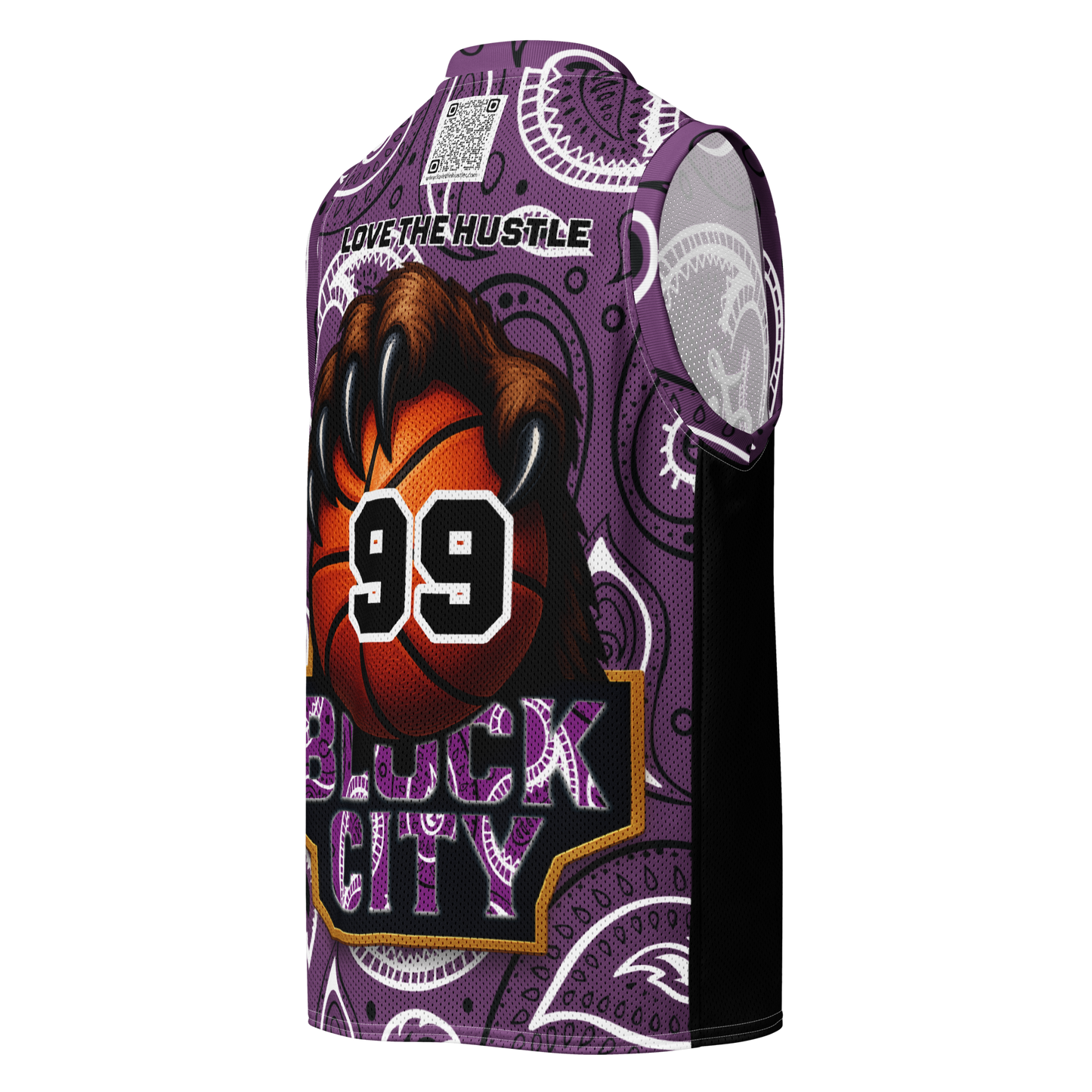 Love The Hustle® League Personalized Uni Premium Basketball Jersey Purple Squad