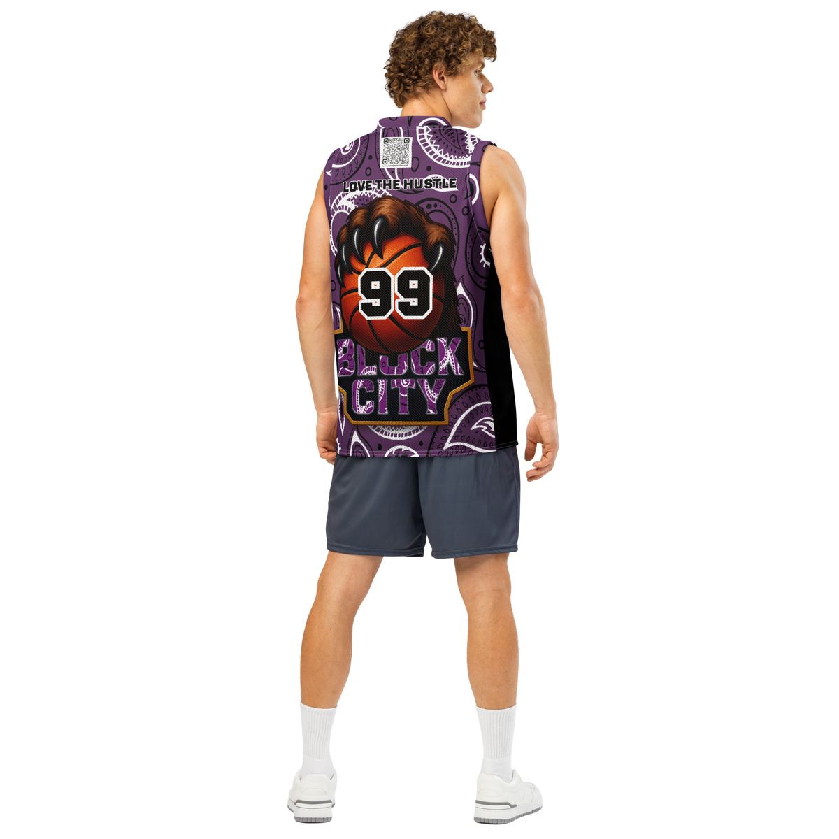 Love The Hustle® League Personalized Uni Premium Basketball Jersey Purple Squad