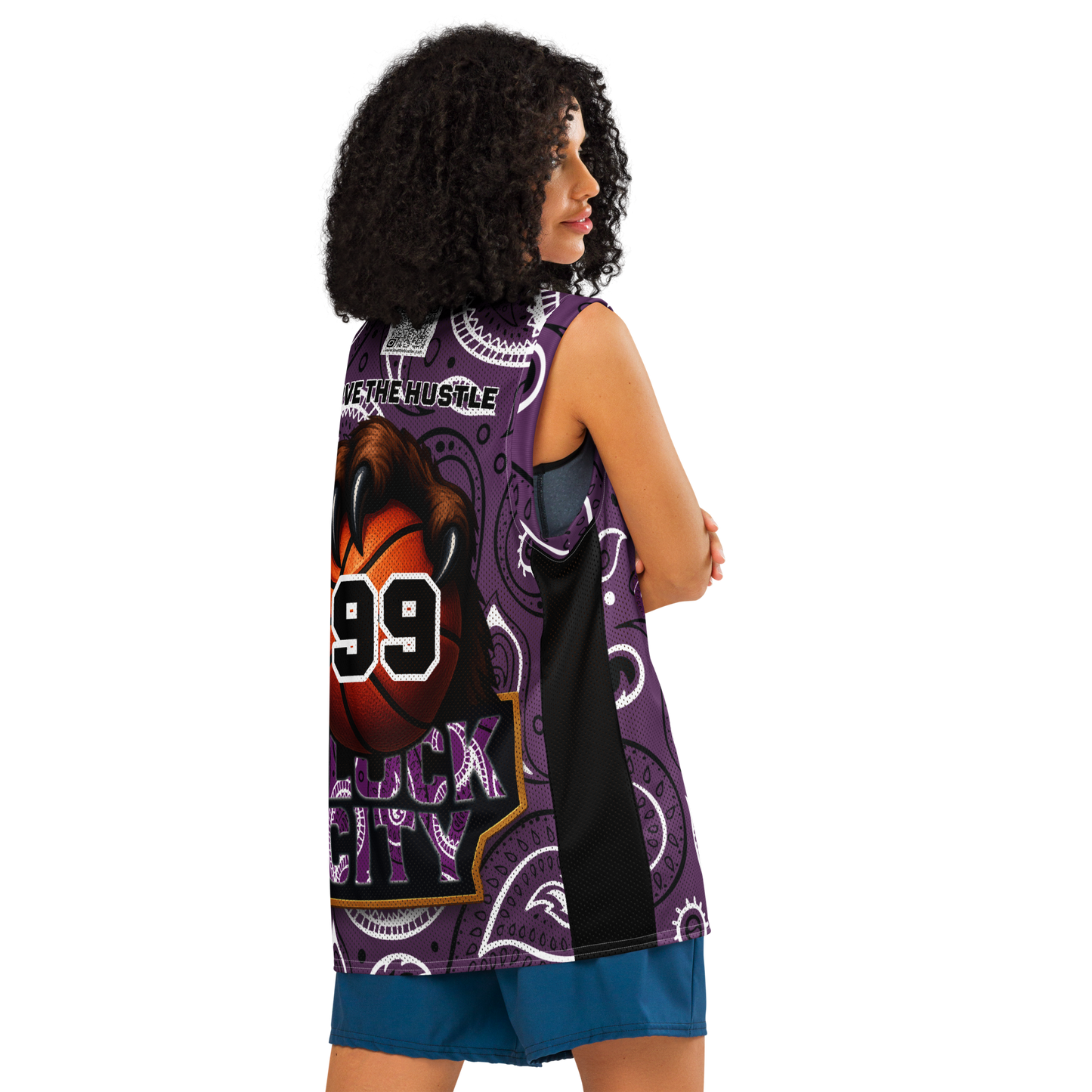 Love The Hustle® League Personalized Uni Premium Basketball Jersey Purple Squad