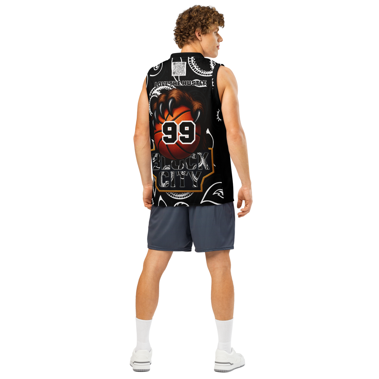Love The Hustle® League Personalized Uni Premium Basketball Jersey Black Squad