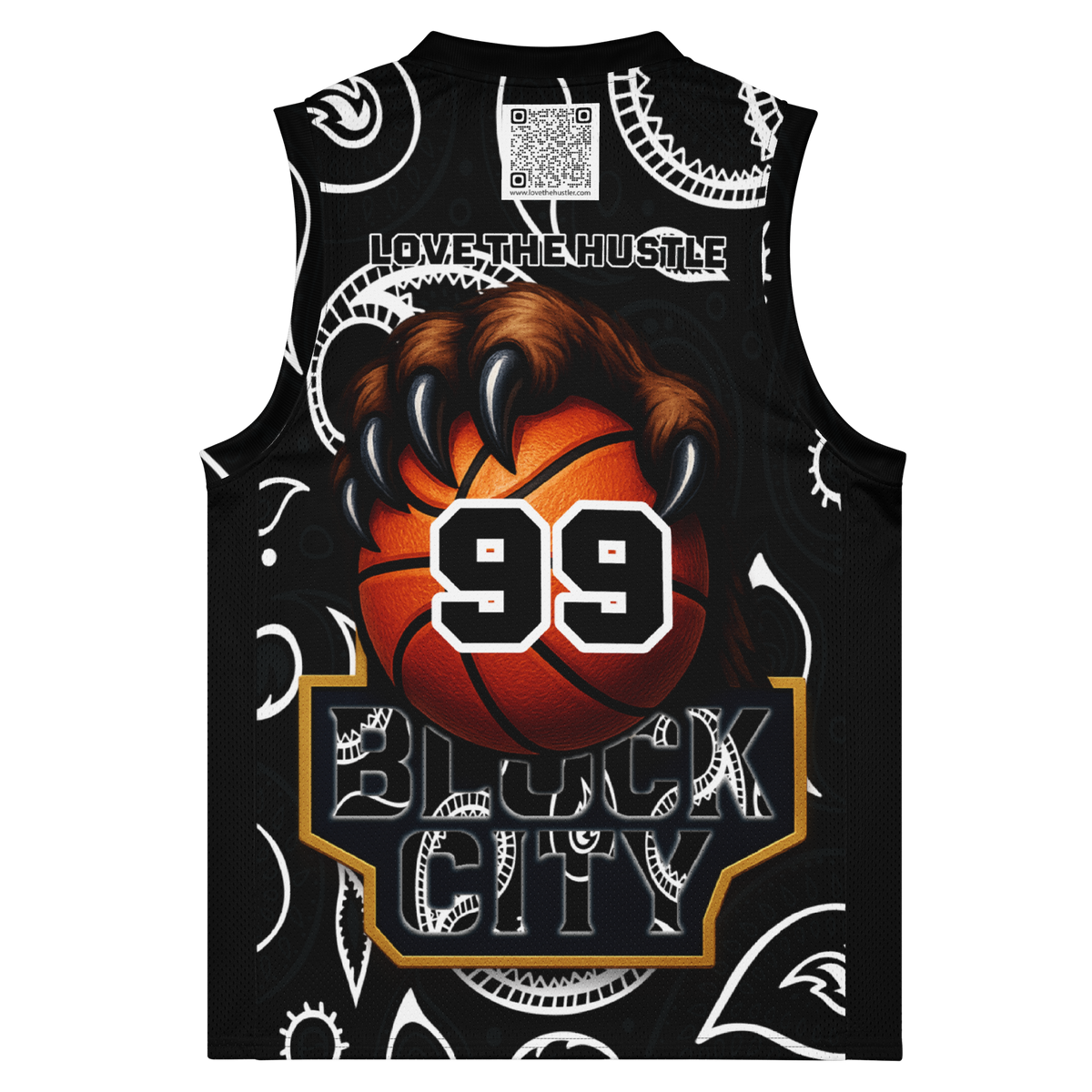 Love The Hustle® League Personalized Uni Premium Basketball Jersey Black Squad