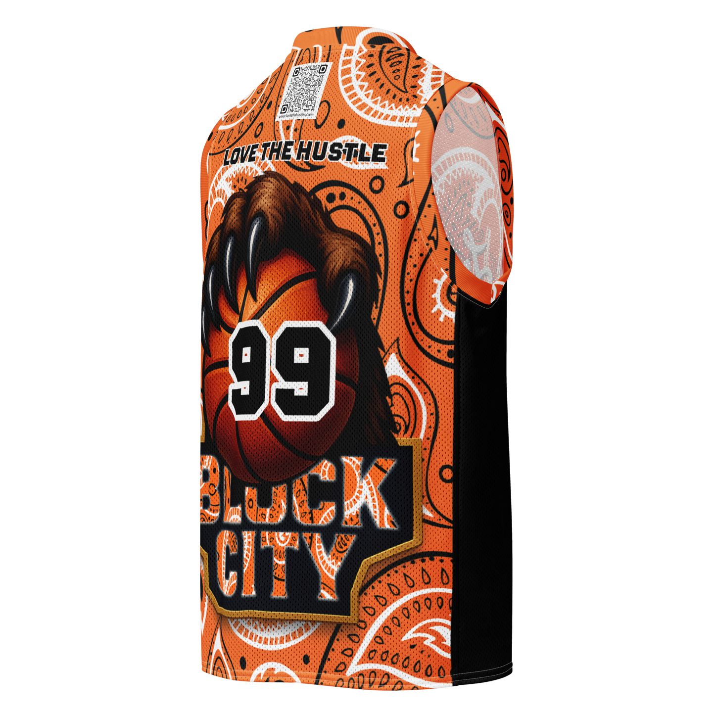 Love The Hustle® League Personalized Uni Premium Basketball Jersey Orange Squad