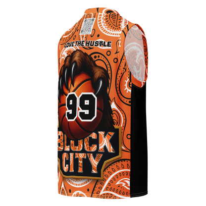 Love The Hustle® League Personalized Uni Premium Basketball Jersey Orange Squad