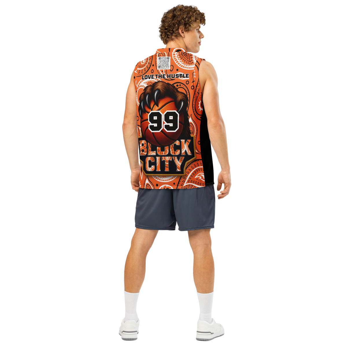 Love The Hustle® League Personalized Uni Premium Basketball Jersey Orange Squad