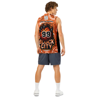 Love The Hustle® League Personalized Uni Premium Basketball Jersey Orange Squad