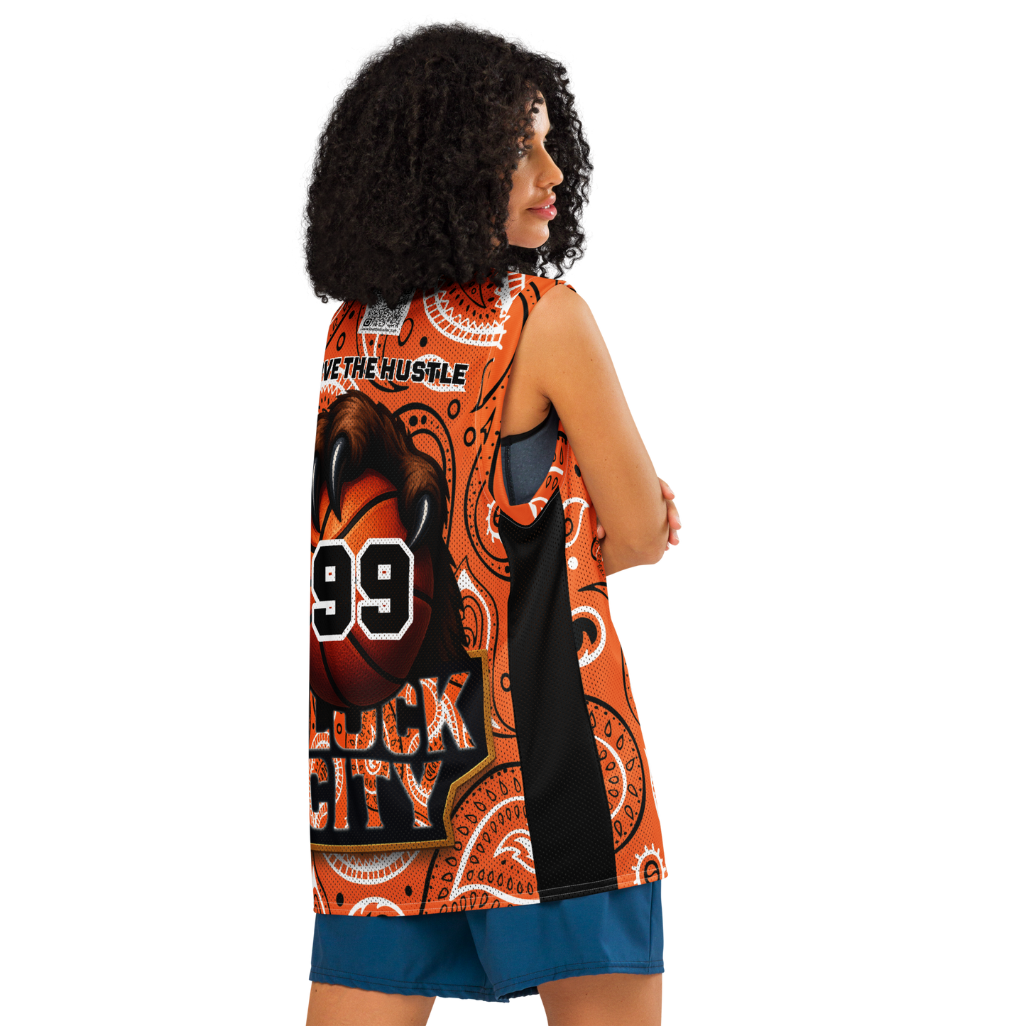 Love The Hustle® League Personalized Uni Premium Basketball Jersey Orange Squad