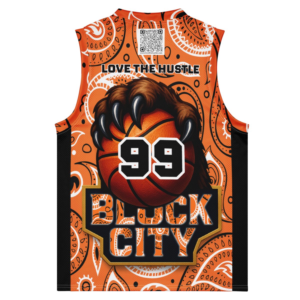 Love The Hustle® League Personalized Uni Premium Basketball Jersey Orange Squad