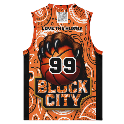 Love The Hustle® League Personalized Uni Premium Basketball Jersey Orange Squad