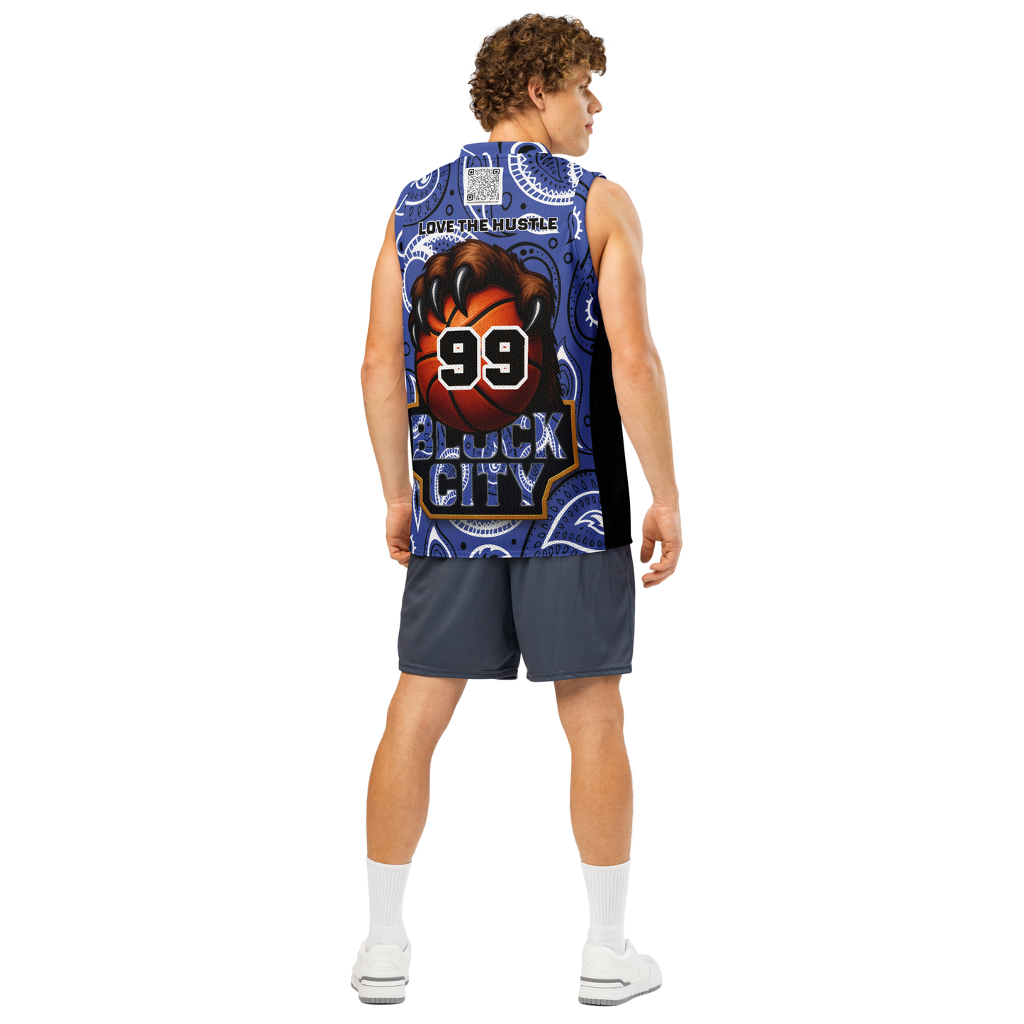 Love The Hustle® League Personalized Uni Premium Basketball Jersey Blue Squad