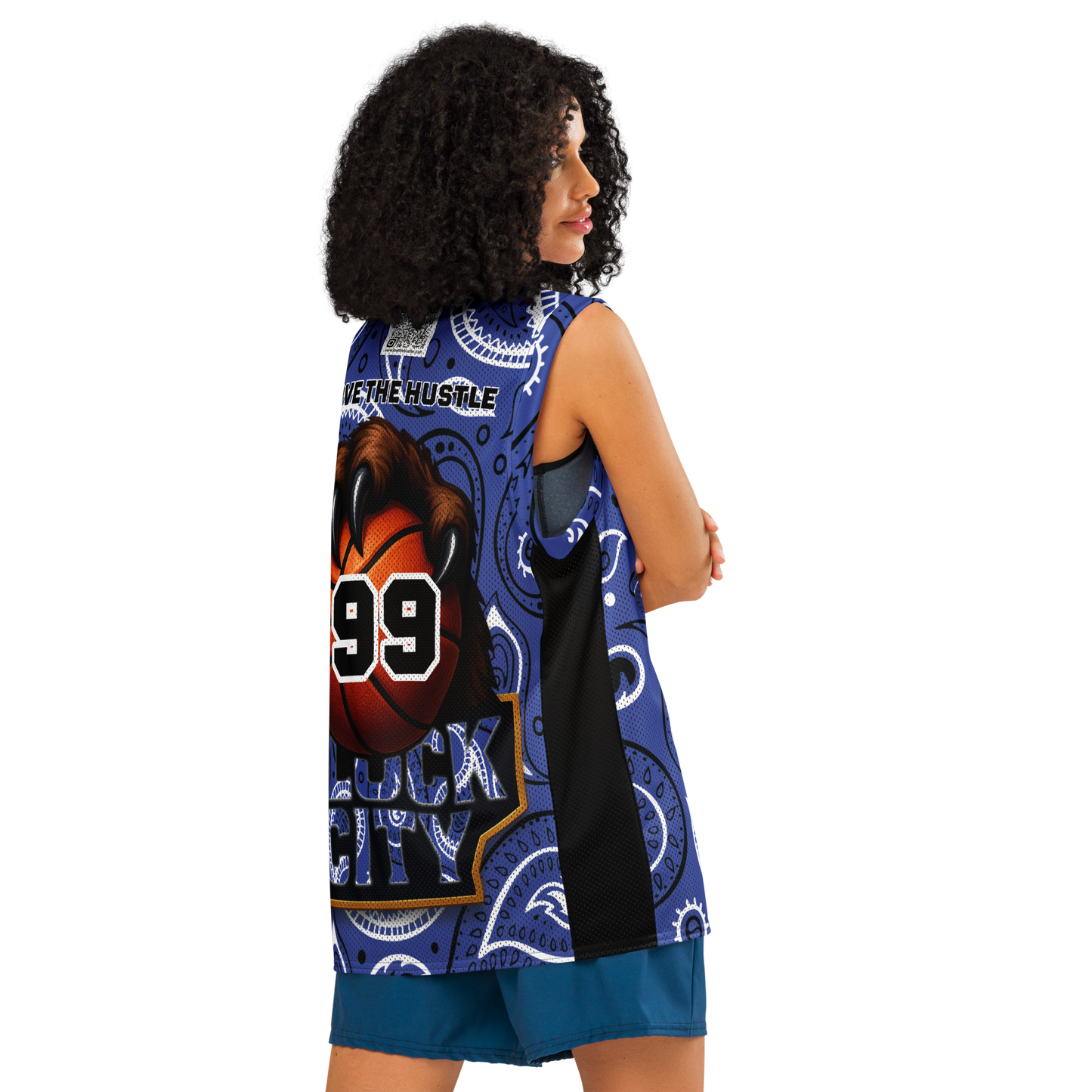 Love The Hustle® League Personalized Uni Premium Basketball Jersey Blue Squad