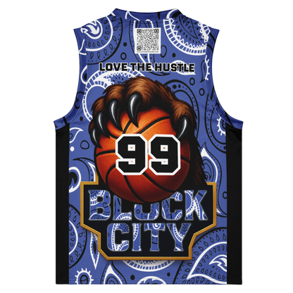 Love The Hustle® League Personalized Uni Premium Basketball Jersey Blue Squad