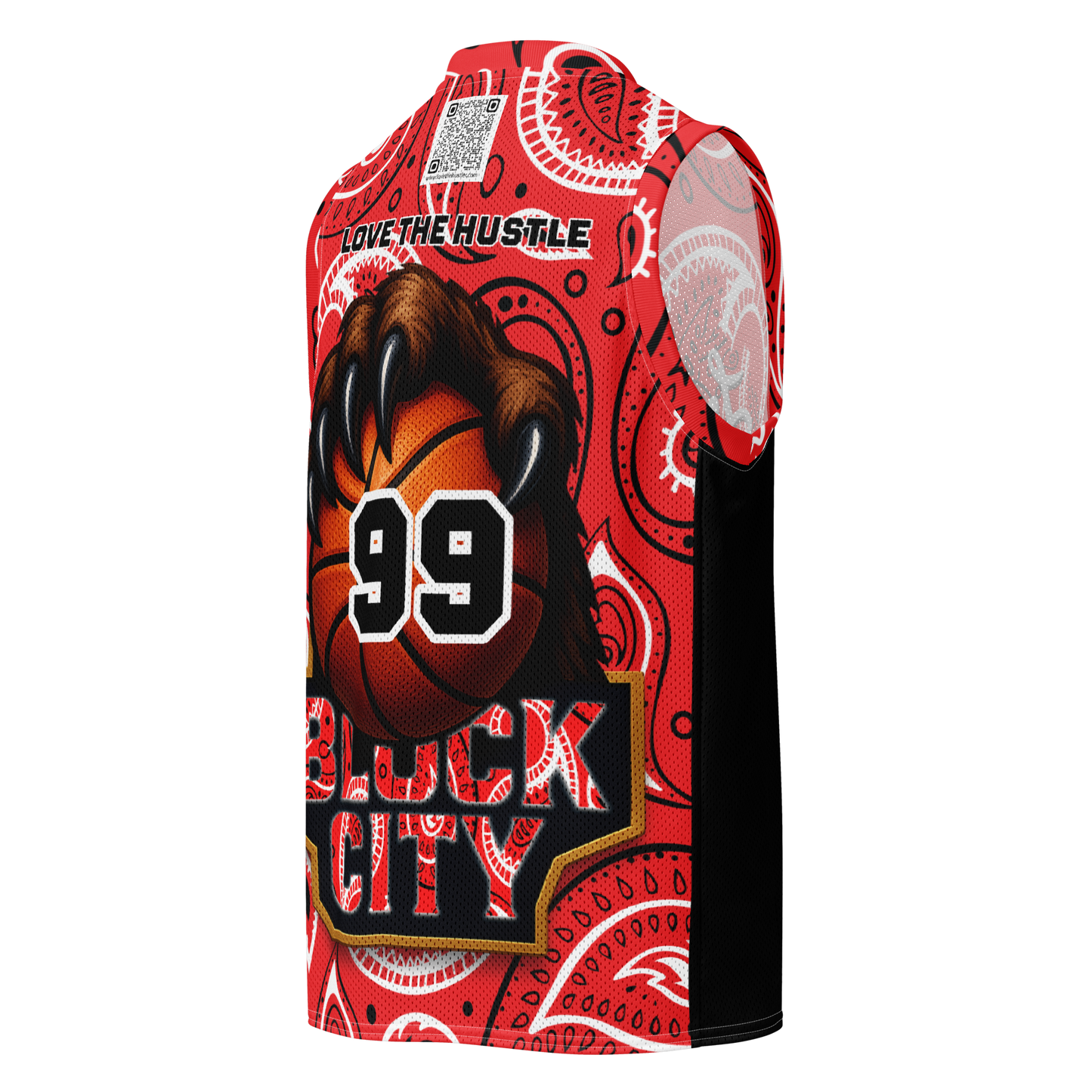 Love The Hustle® League Personalized Uni Premium Basketball Jersey Red Squad