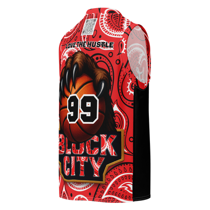 Love The Hustle® League Personalized Uni Premium Basketball Jersey Red Squad