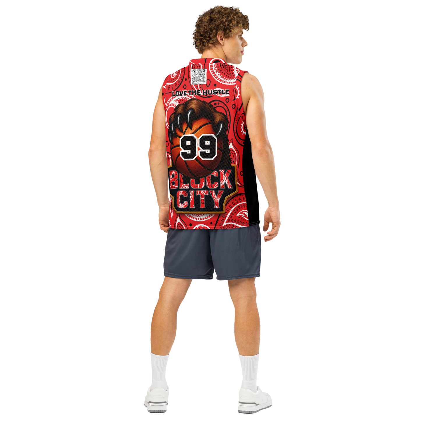 Love The Hustle® League Personalized Uni Premium Basketball Jersey Red Squad