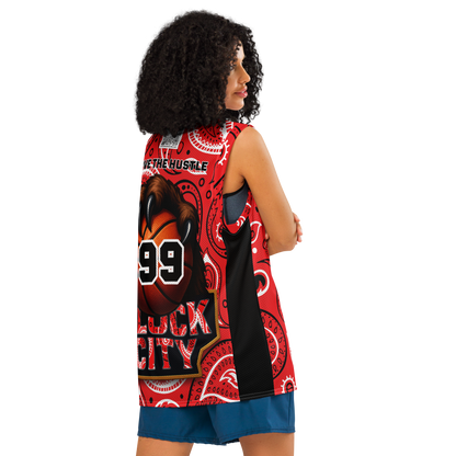Love The Hustle® League Personalized Uni Premium Basketball Jersey Red Squad