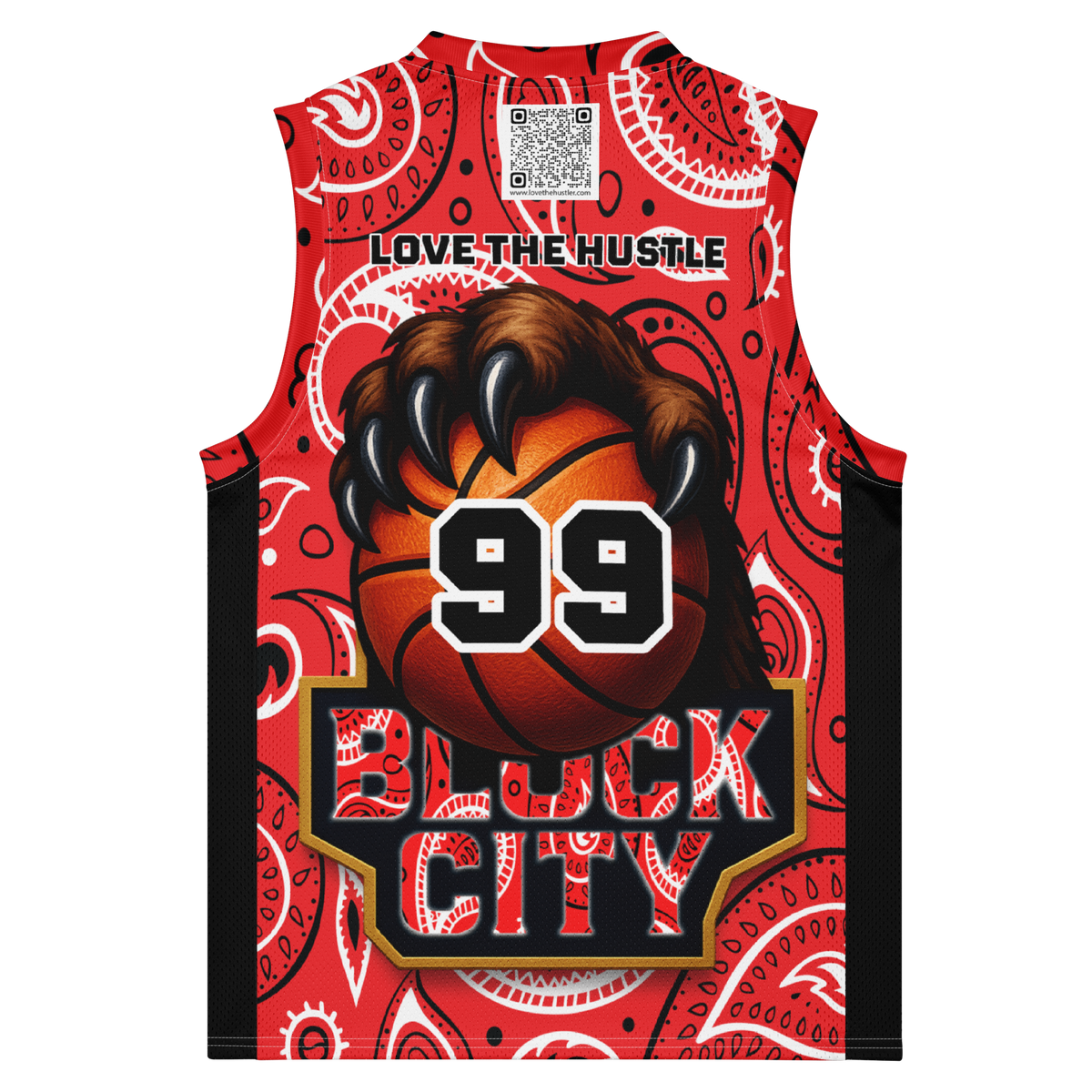 Love The Hustle® League Personalized Uni Premium Basketball Jersey Red Squad